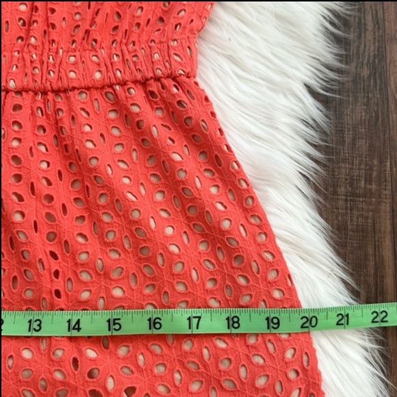 PETER SOM | Midi Eyelet Dress | Coral | Size 8 - Picture 13 of 14